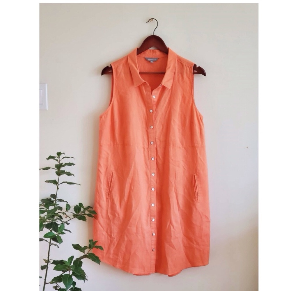 Suzanne Grae Linen Sleeveless Shirtdress Medium